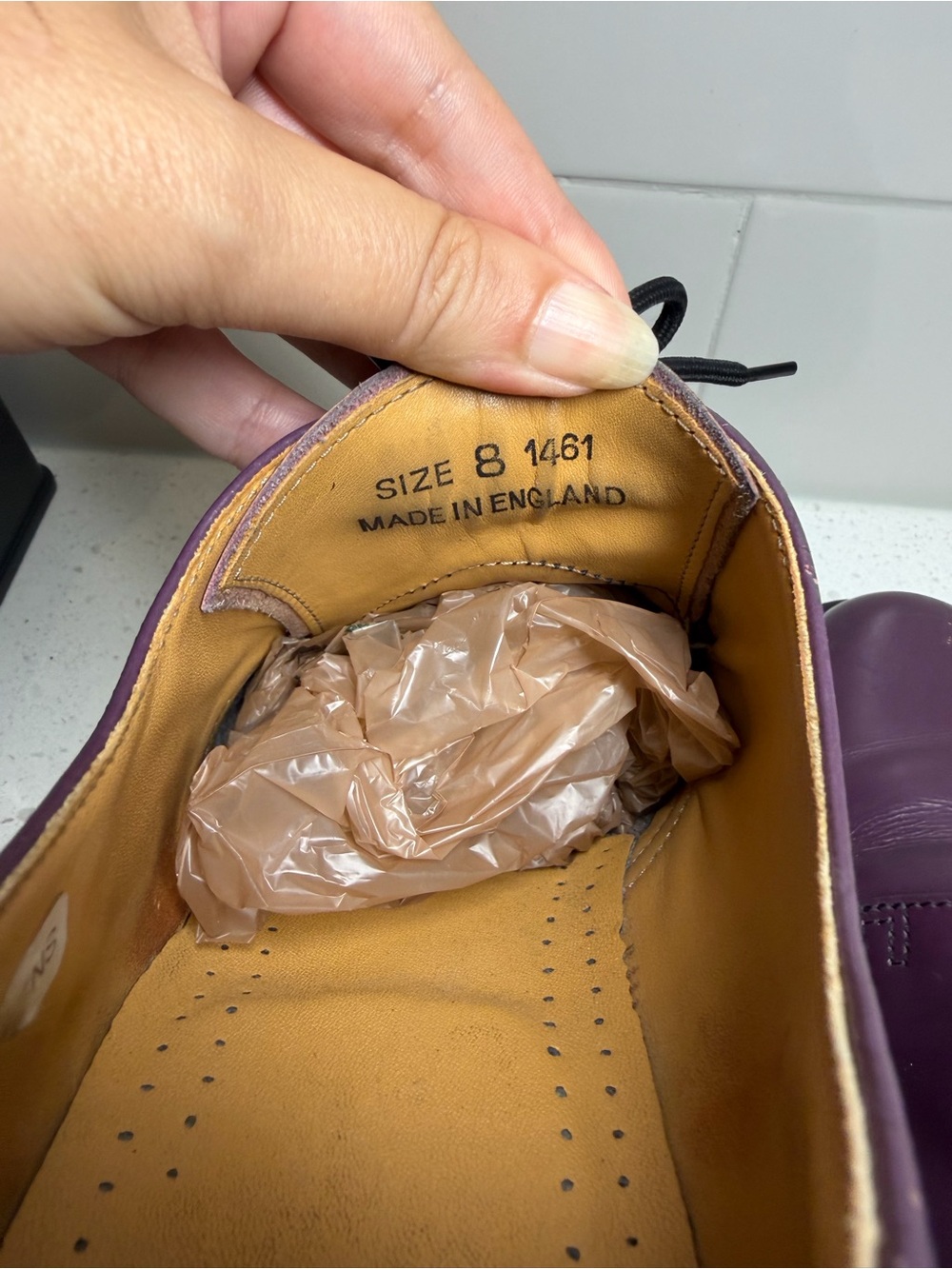 Dr. Martens 1461 Made In England Purple Derbies US 9 UK 8 VINTAGE shoes men’s - Picture 14 of 16